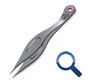 Hair tweezers and beauty tweezers for body, figure and eyebrows hair removal.