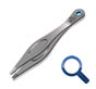 Hair tweezers and beauty tweezers for body, figure and eyebrows hair removal.